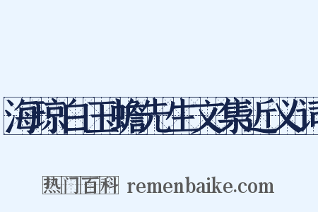 海琼白玉蟾先生文集近义词是什么意思的图片